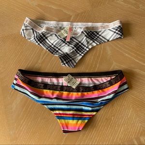 2 NWT VS Pink Medium Thongs